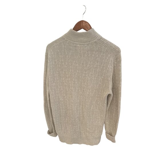 Tommy Bahama Beige Cable Knit Half-Zip Pullover Sweater M - Picture 2 of 6